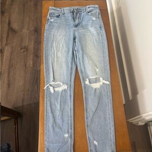 American Eagle Outfitters Light Blue Distressed Skinny Jeans